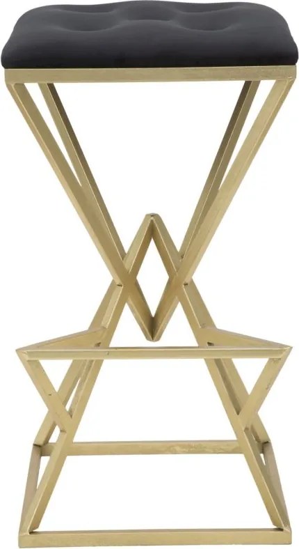BANCO DE BAR PIRAMID 40X40X75 CM DOURADO E PRETO