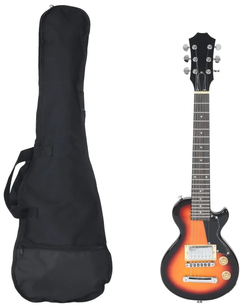 Guitarra elétrica p/ crianças com saco 3/4 30" castanho/preto