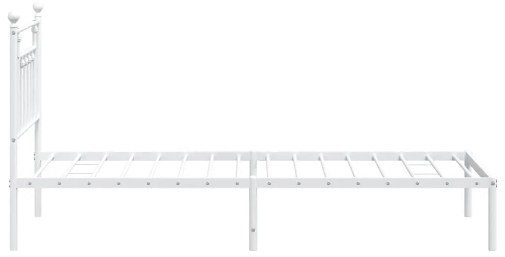 Estrutura de cama com cabeceira 90x200 cm metal branco