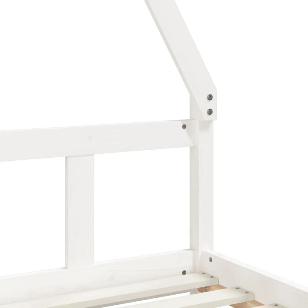 Estrutura de cama infantil 90x200 cm pinho maciço branco