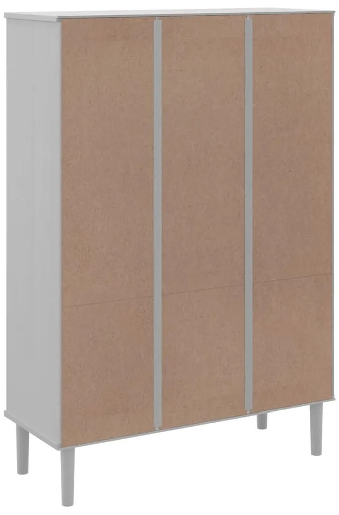 Estante SENJA aspeto de vime 90x35x130 cm pinho maciço branco