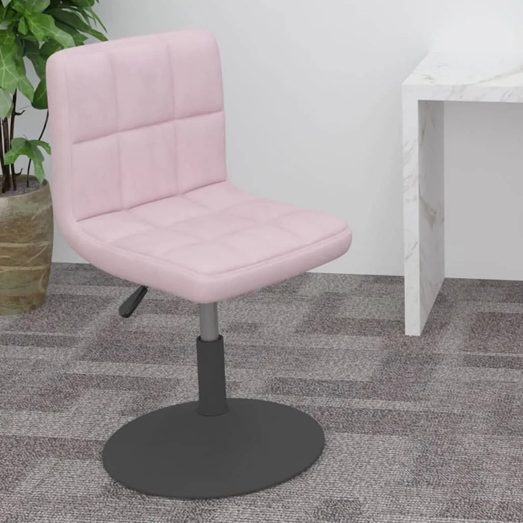 vidaXL Banco de bar giratório veludo rosa