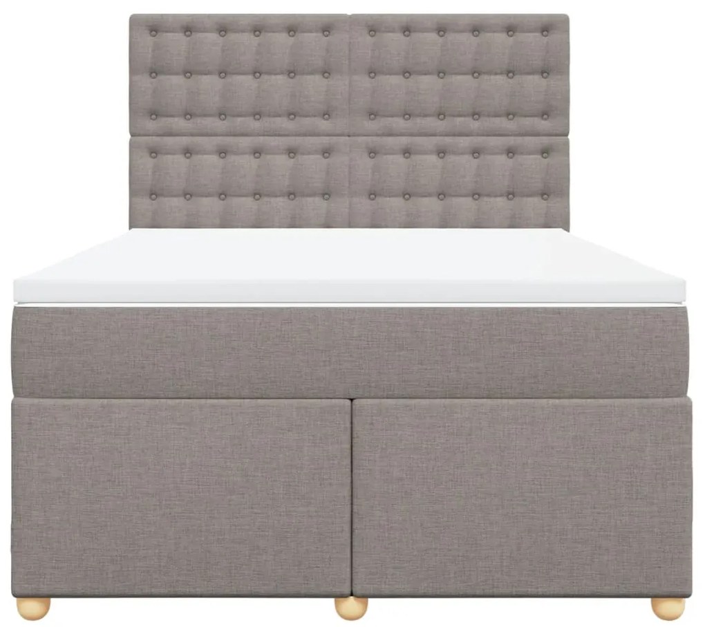 Cama com molas/colchão 140x200 cm tecido castanho-acinzentado