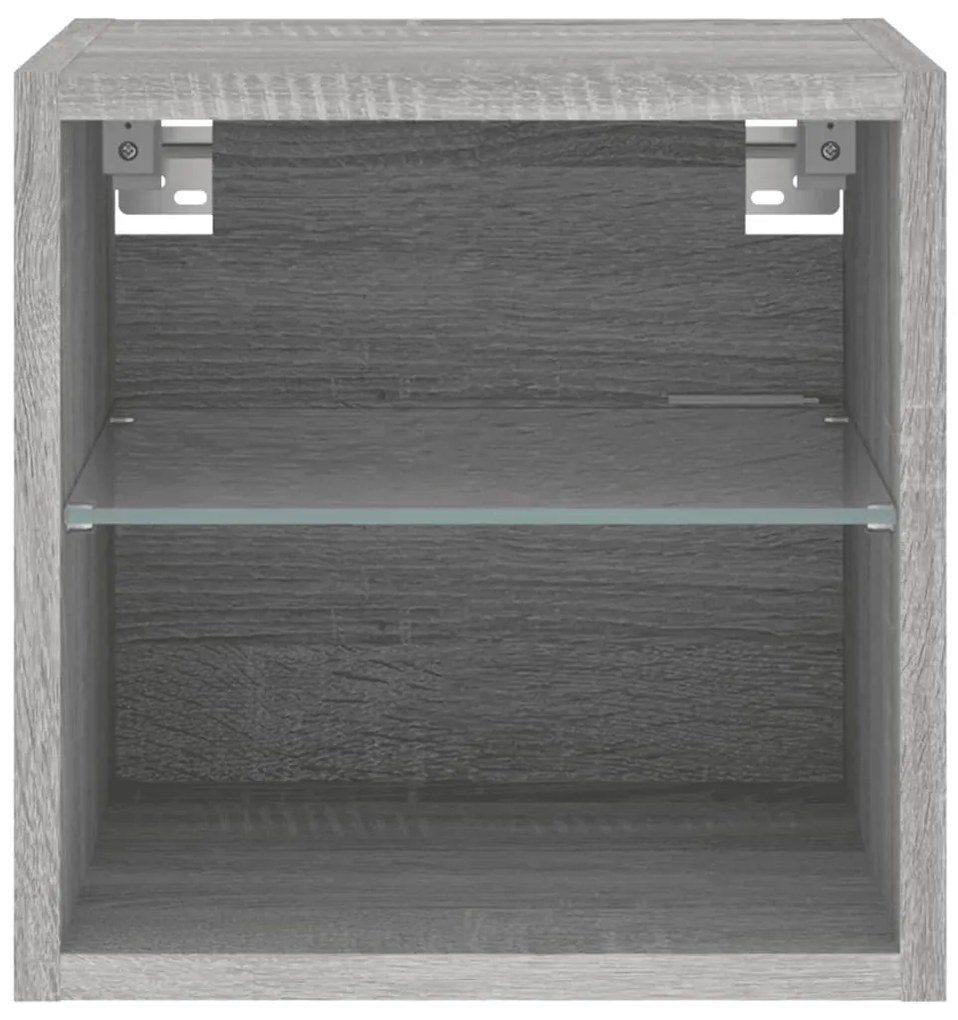 Móvel de parede p/ TV c/ luzes LED 30x28,5x30cm cinzento sonoma