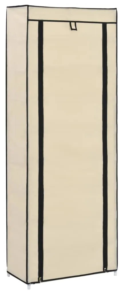Sapateira com cobertura 57x29x162 cm tecido creme