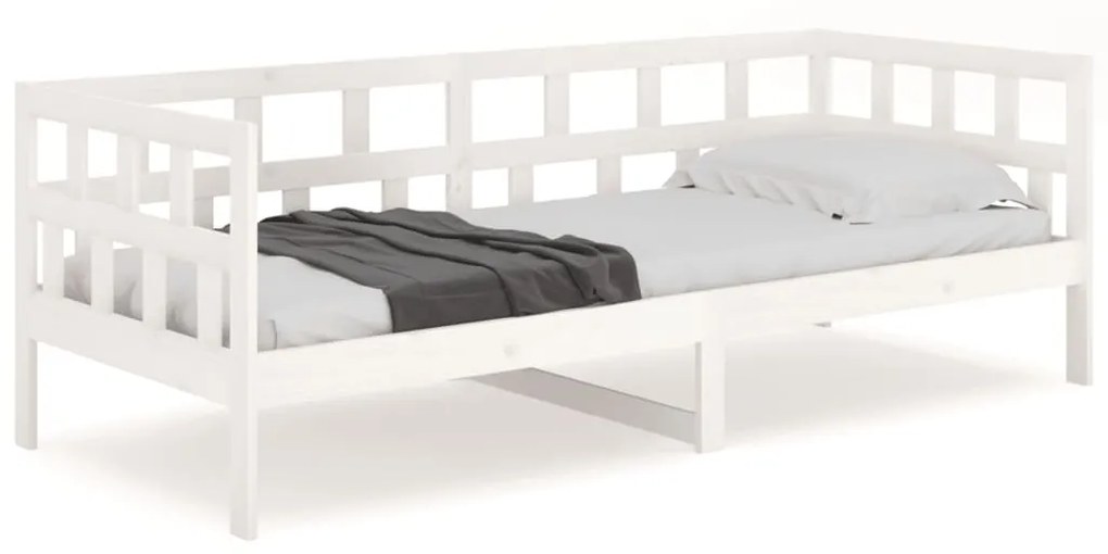 Sofá-cama 80x200 cm madeira de pinho maciça branco