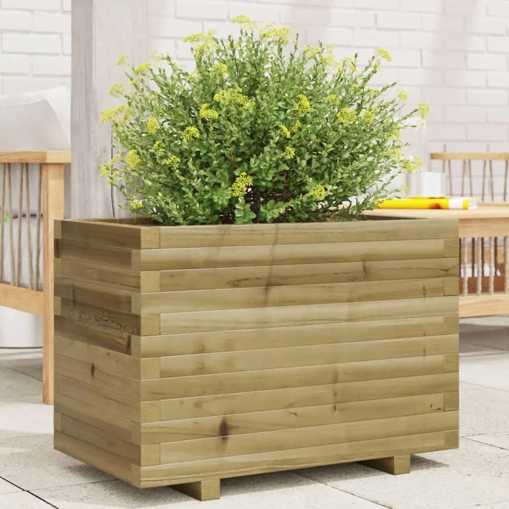 vidaXL Vaso/floreira de jardim 70x40x49,5 cm madeira pinho impregnada