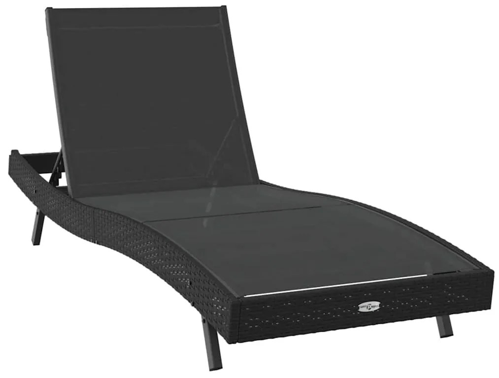 Espreguiçadeira 2 pcs Preto 40 x 40 x 40.5 cm Rattan Sintético