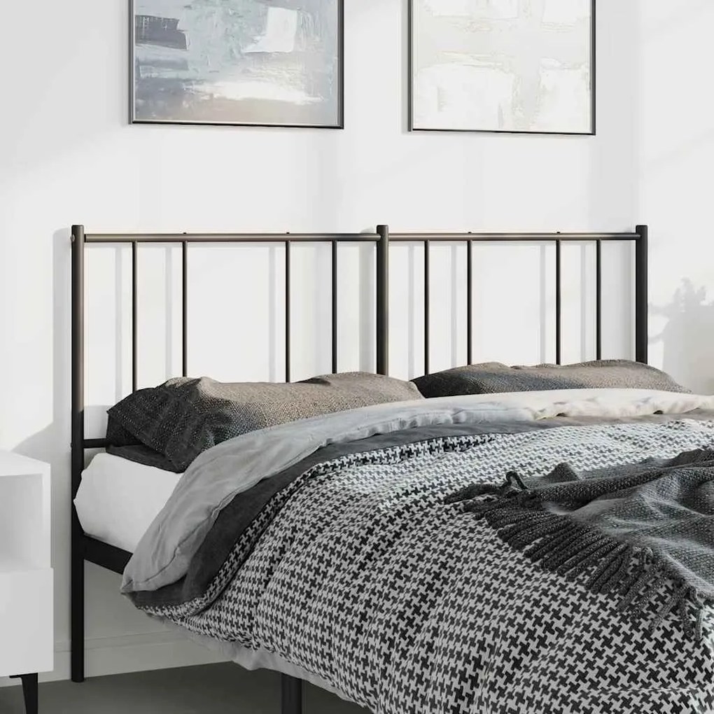 vidaXL Cabeceira de cama 150 cm metal preto