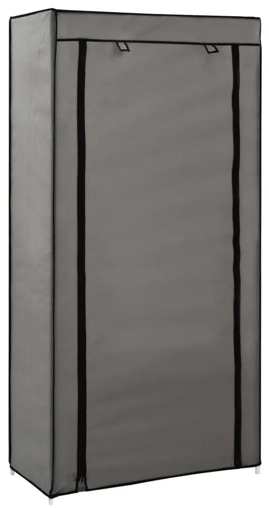 Sapateira com cobertura 58x28x106 cm tecido cinzento