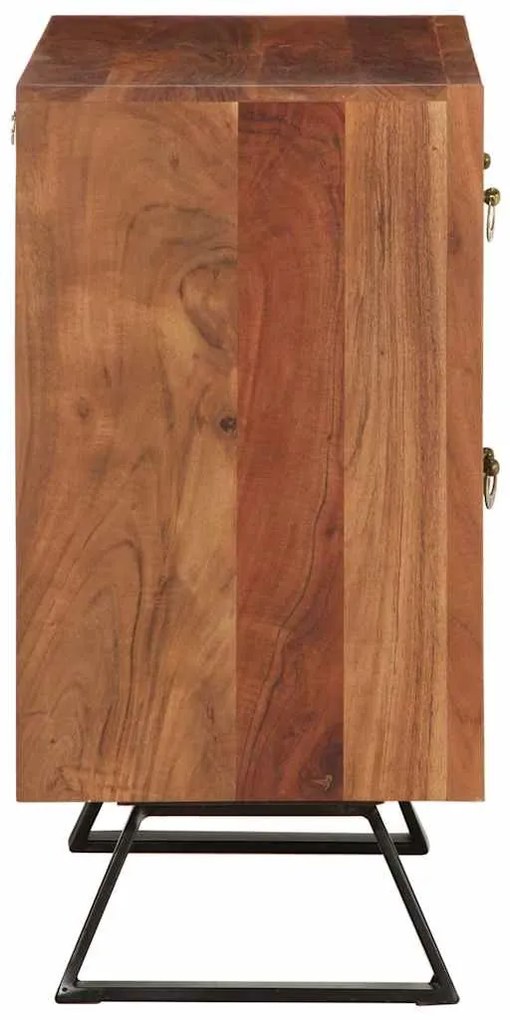 Armário gavetas 70x35x70 cm madeira maciça acácia castanho mel