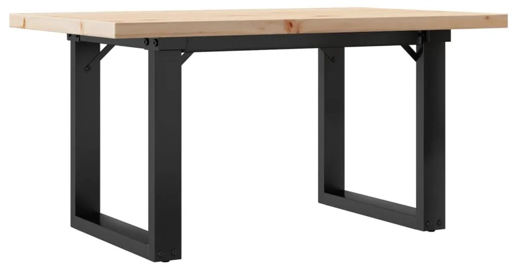 Mesa de centro estrutura em O 80x50x40,5 cm pinho/aço