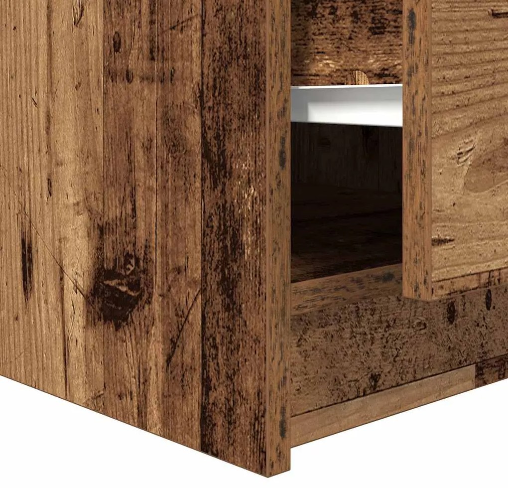 Mesa de centro com gavetas 70,5x70x40 cm madeira velha