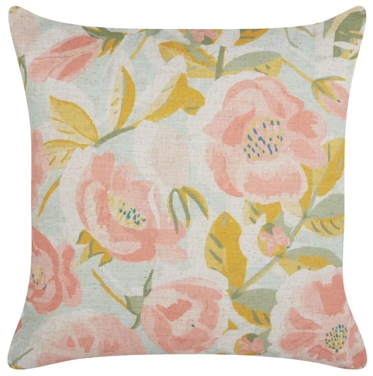 Almofada decorativa com padrão floral rosa e azul 45 x 45 cm ZAHRIYE Beliani