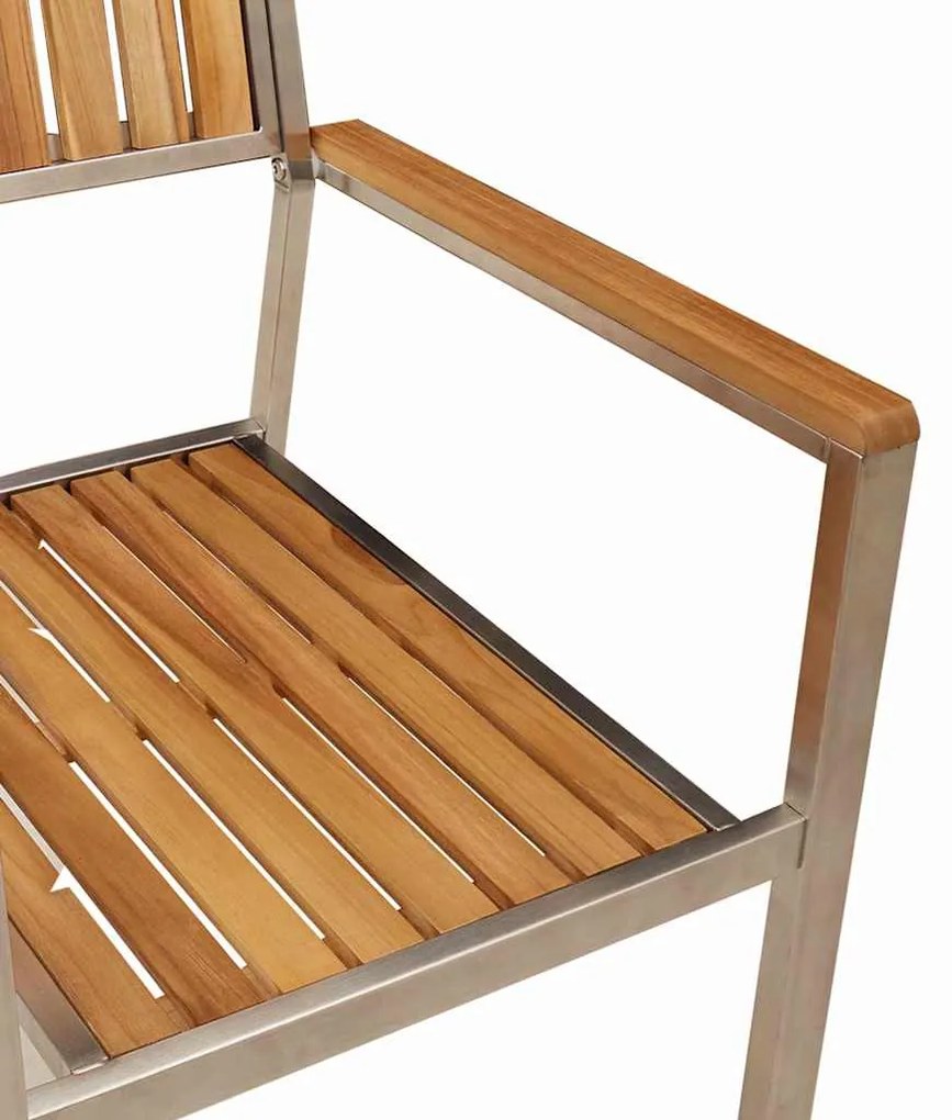 Conjunto de Jantar de Jardim vidaXL 5 Peças Madeira de Teca Maciça
