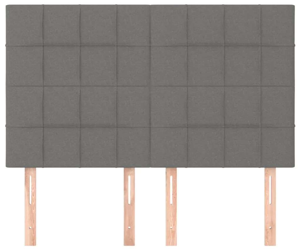 Cabeceira de cama 4 pcs tecido 72x5x78/88 cm cinzento-escuro