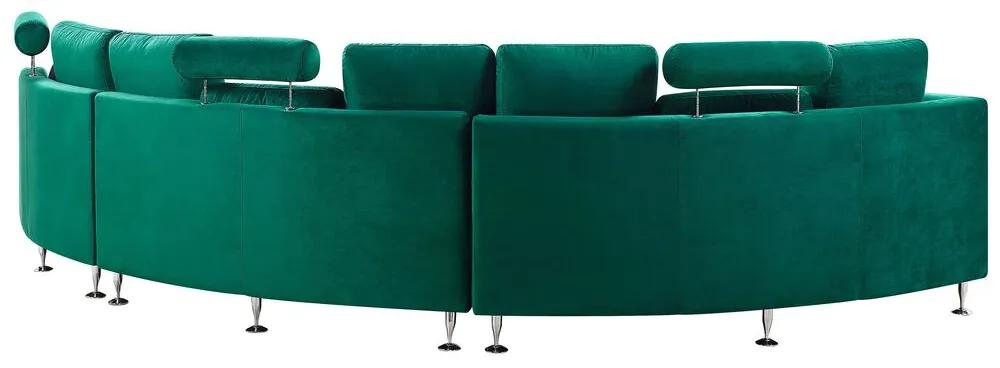 Sofá circular de 7 lugares em veludo verde ROTUNDE Beliani