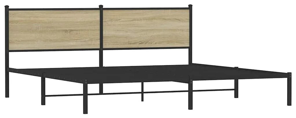 Estrutura de cama sem colchão 193x203cm metal carvalho sonoma