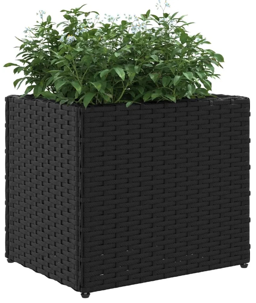 Vaso/floreira de jardim 2 pcs 36x30x32 cm vime PE preto