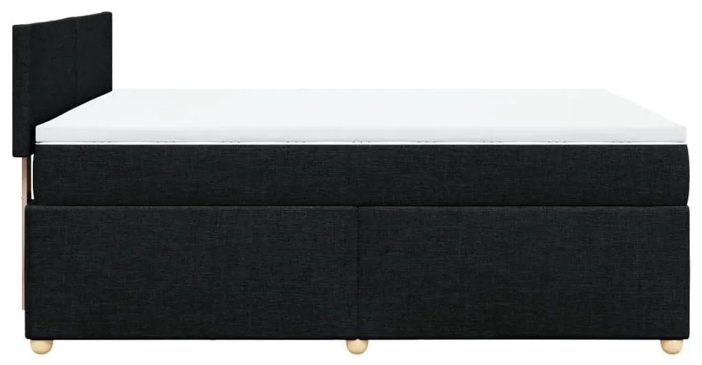 Cama com molas/colchão 160x200 cm tecido preto