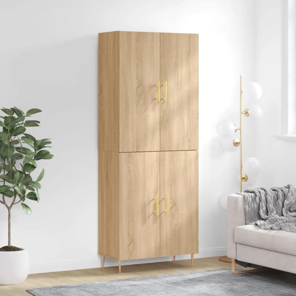 vidaXL Armário alto 69,5x34x180 cm derivados de madeira cor sonoma
