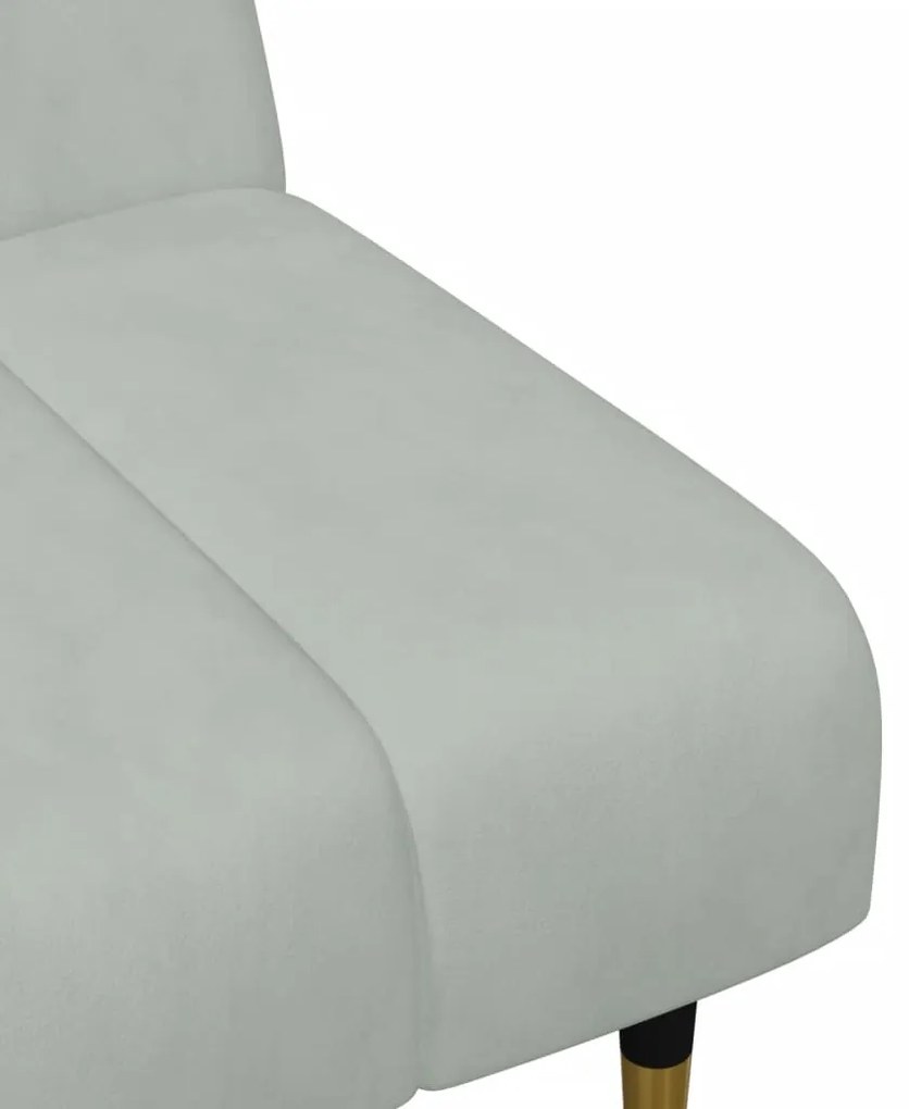 2 pcs conjunto de sofás veludo cinzento-claro