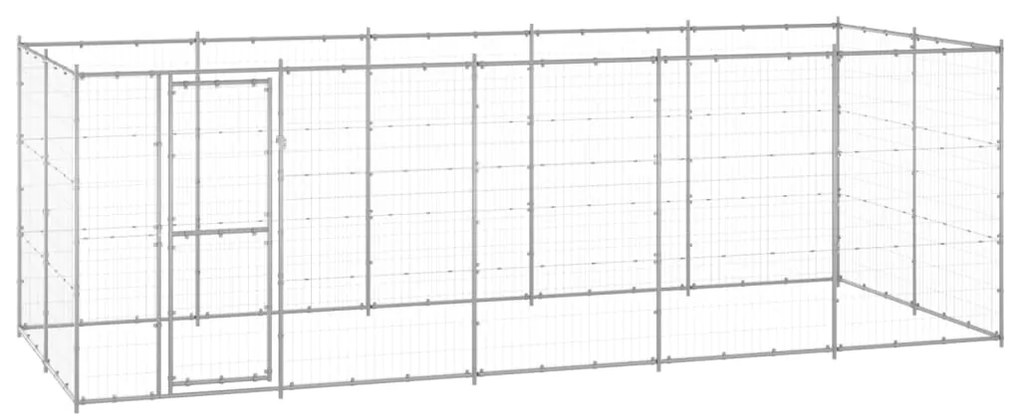 vidaXL Canil de exterior 12,1 m² aço galvanizado
