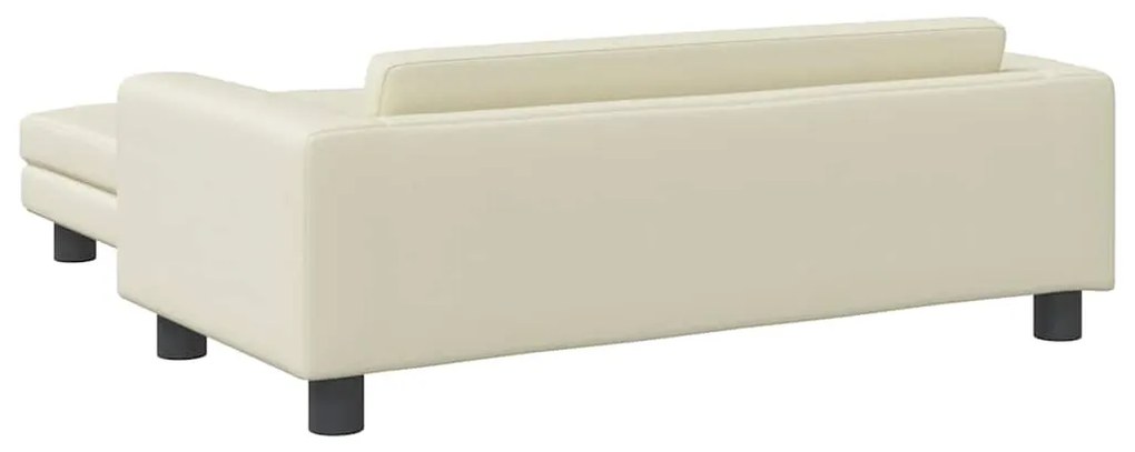 Cama para cães com extensão 100x50x30 cm couro artificial creme