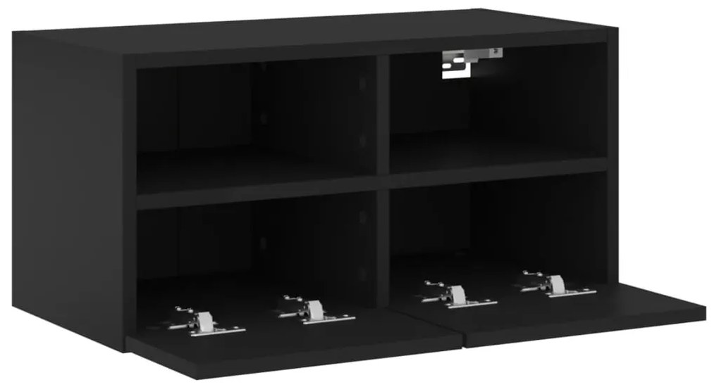 Móvel de parede p/ TV 60x30x30 cm derivados de madeira preto