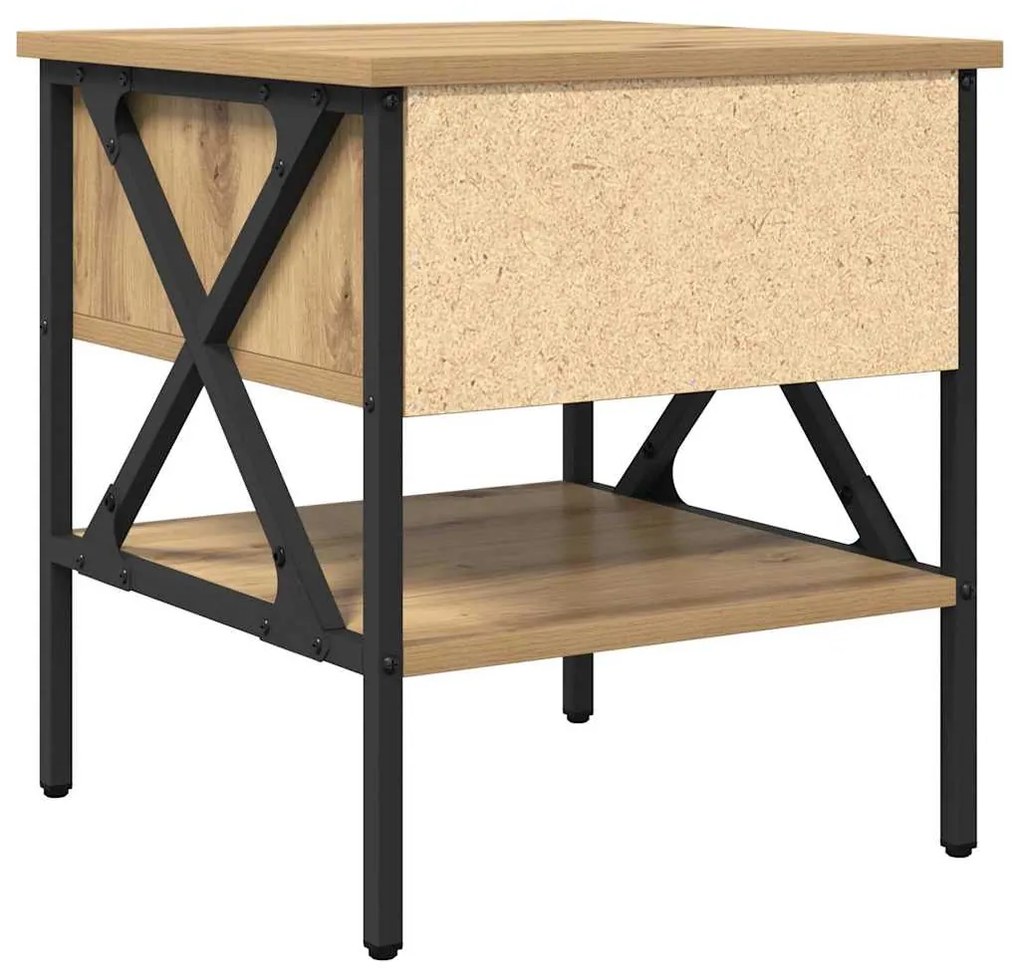 Mesa de Cabeceira Carvalho Artesanal 40x42x45 cm Madeira engenheirada