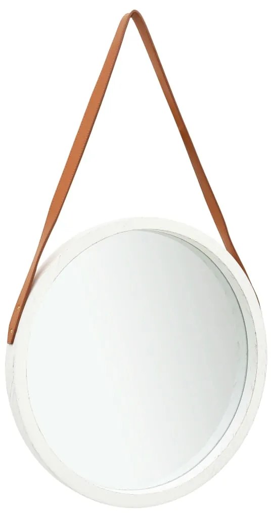 vidaXL Espelho de parede com alça 50 cm branco