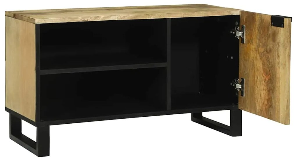 Armário de TV - 80x31,5x46 cm em Madeira de Mangueira e Madeira de Eng