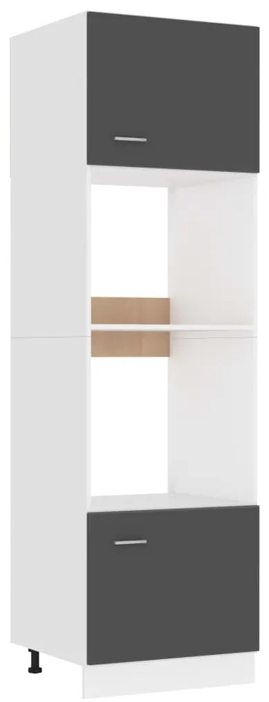 vidaXL Armário para micro-ondas “Lyon” 60x57x207 cm cinza