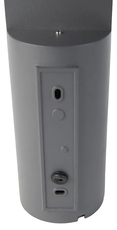 Candeeiro de parede exterior moderno cinzento escuro com LED - Harry