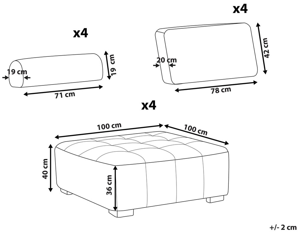 Conjunto de sofás modular para 4 pessoas em rosa TIBRO Beliani
