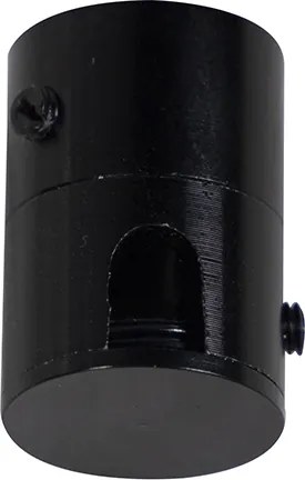 Candeeiro suspenso preto com abajur taupe 35cm 3-luzes - Cava