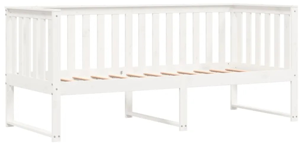 Sofá-cama 80x200 cm madeira de pinho maciça branco