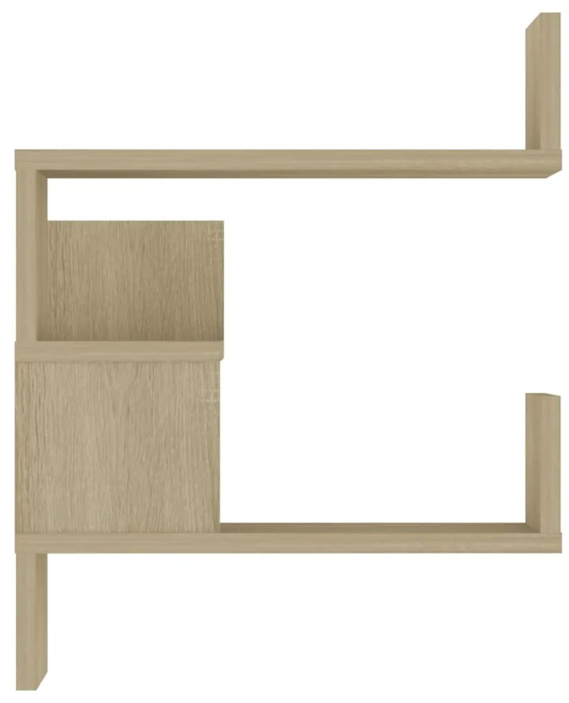 Estantes canto p/ parede 2pcs derivados de madeira carv. sonoma