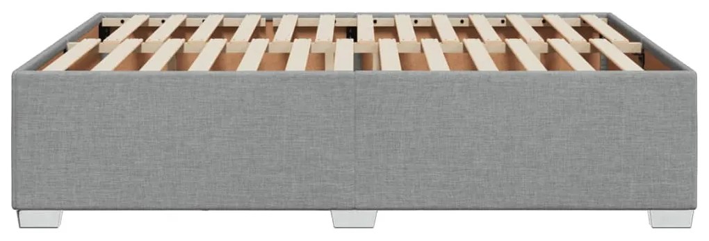 Estrutura de cama sem colchão 140x190 cm tecido cinzento-claro
