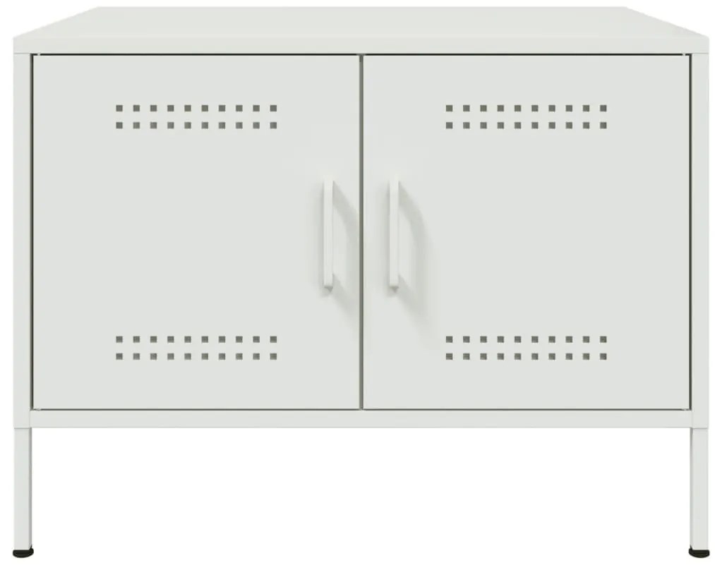 Mesa de centro 68x50x50,5 cm aço branco