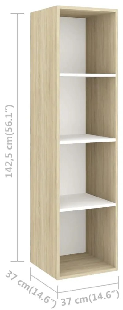 Armários de parede p/ TV 2pcs derivados madeira branco/sonoma