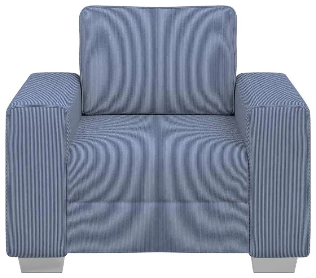 Poltrona tecido corduroy 60 cm azul