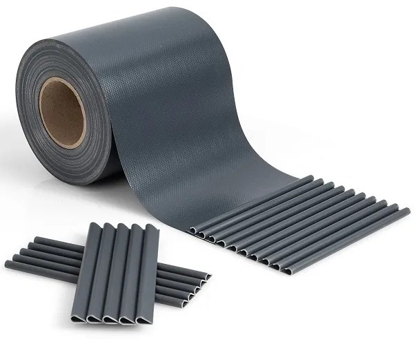 4,65 kg Revestimento da cerca em PVC 35 m x 19 cm com 20 clipes para Ruído, Vento e Protecção da Privacidade Cinzento Escuro