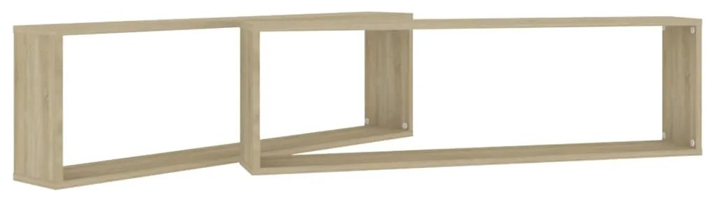Estantes parede cúbicas 2pcs derivados madeira carvalho sonoma
