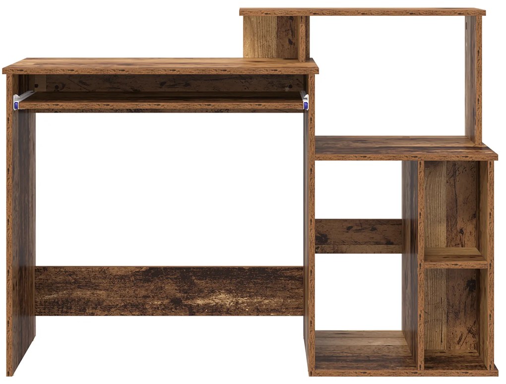 Mesa com Armazenamento Madeira Envelhecida 120.5x44x88.5 cm Derivados