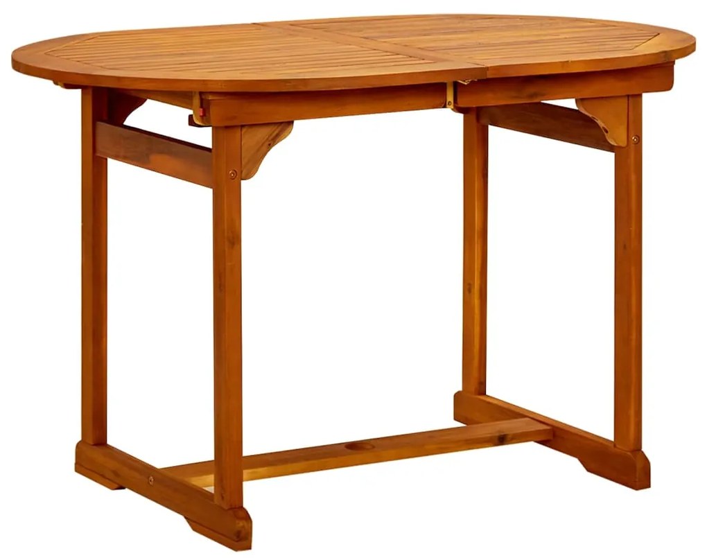 Mesa de jantar p/ jardim (120-170)x80x75 cm acácia maciça