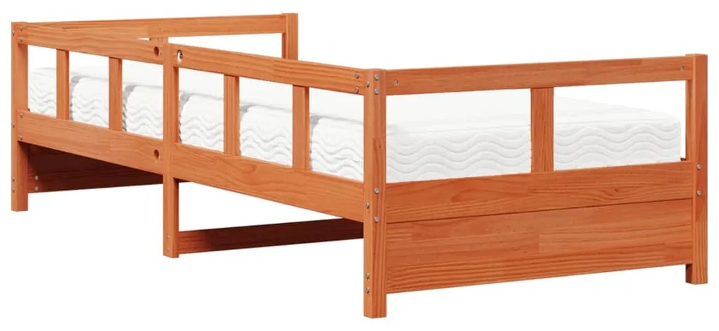 Sofá-cama com colchão 90x190 cm pinho maciço castanho-mel