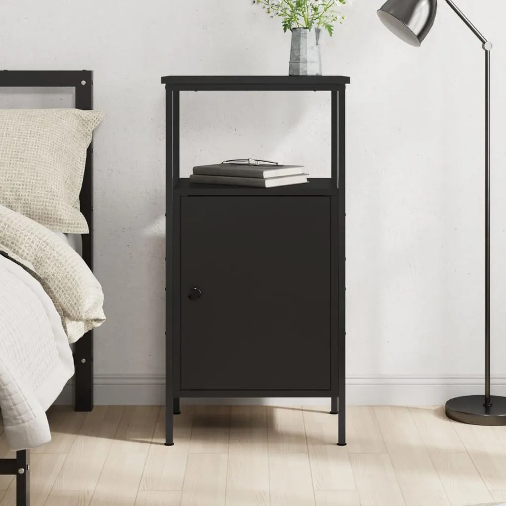 Mesa de Cabeceira - Preto - 41x31x80 cm