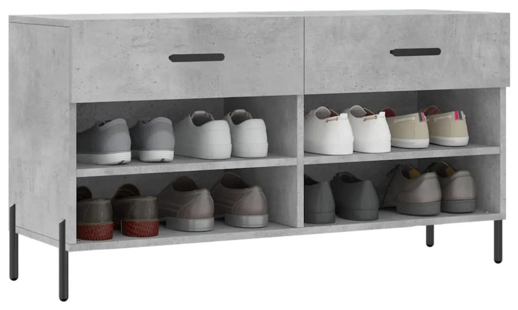 Banco sapateira 102x35x55 cm derivados madeira cinzento cimento