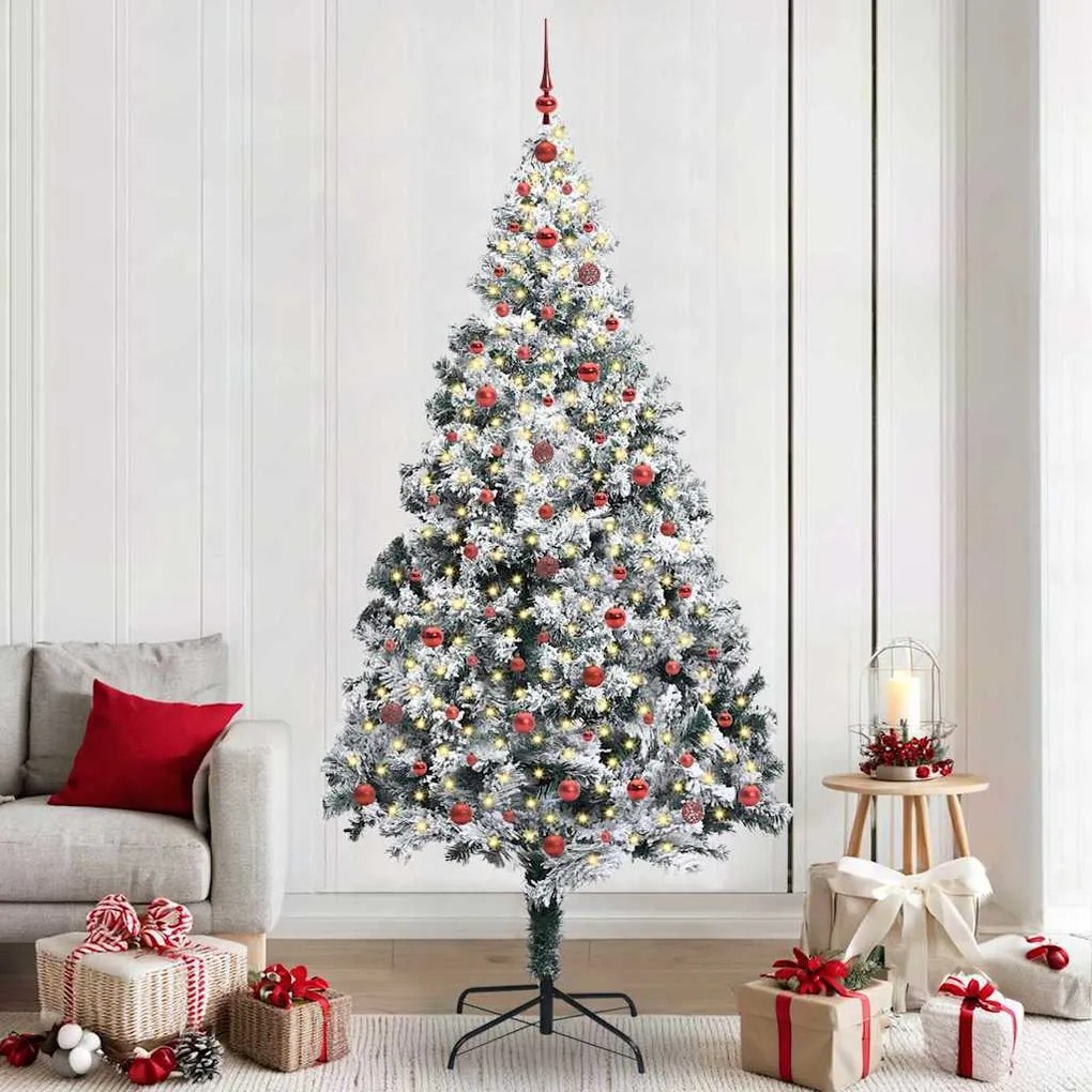 vidaXL Árvore de Natal Artificial Branco 240 cm PVC, Aço e Plástico
